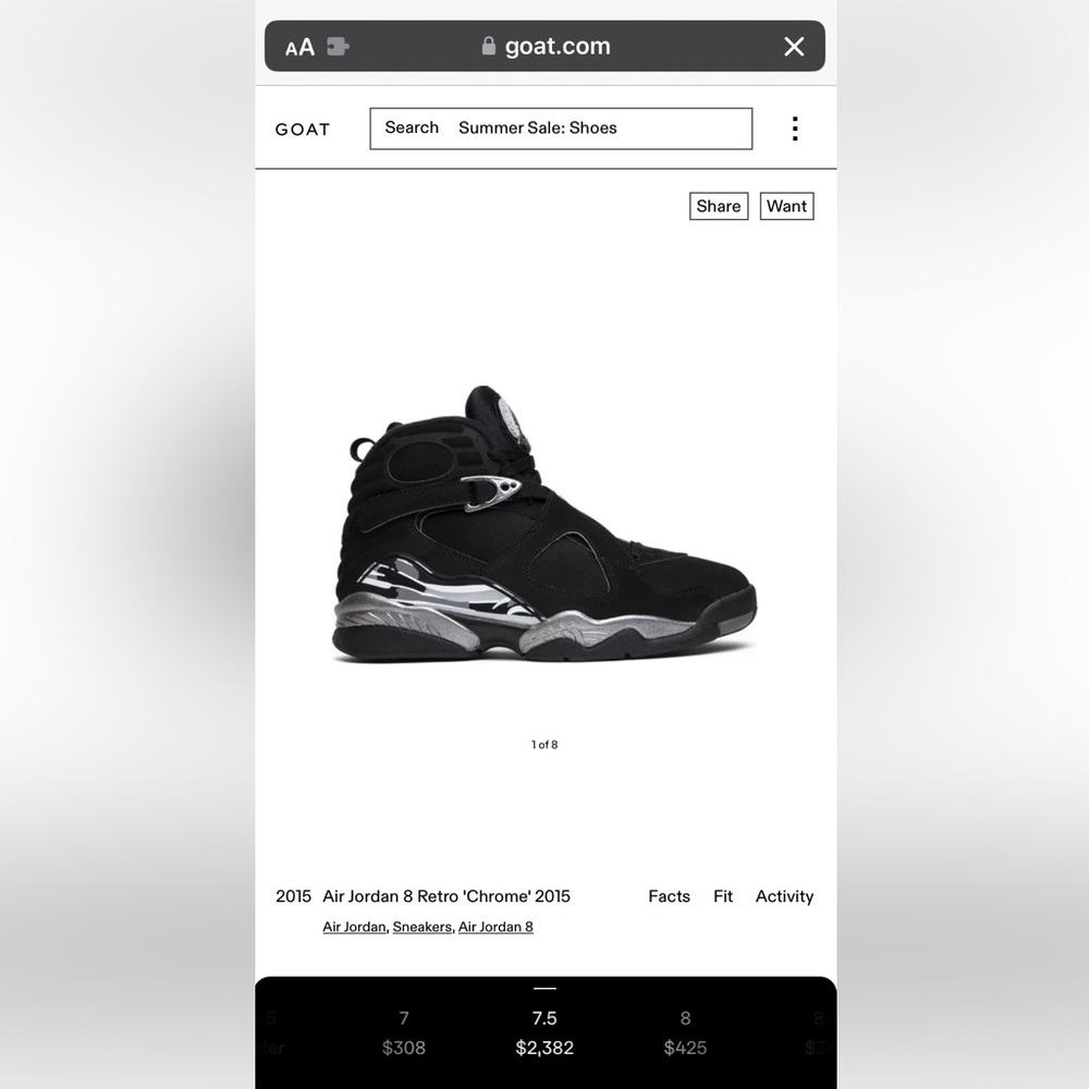 Air Jordan 8 Retro 'Chrome' 2015